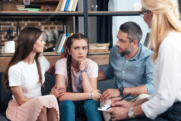 Illustrazione concettuale di una famiglia con relazioni intrecciate